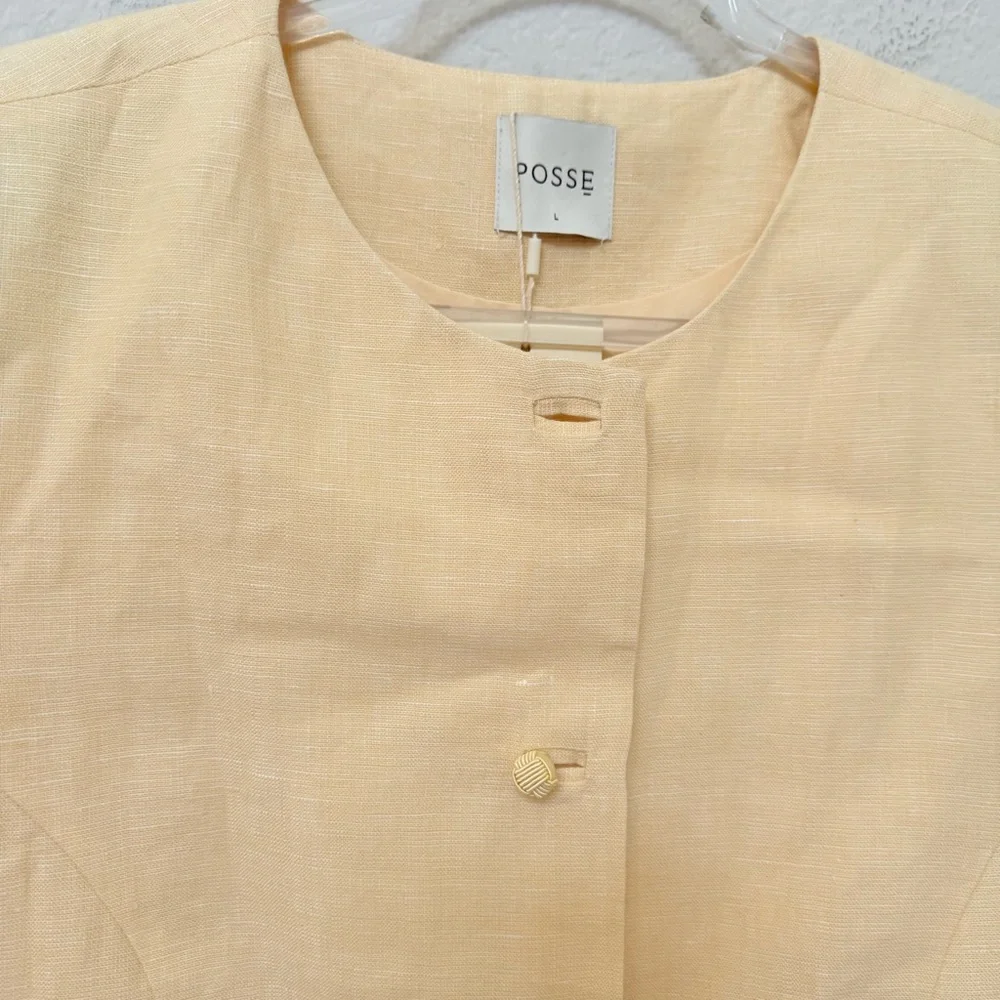 Posse Rio Linen Shift Jacket Dusty Citron Size Large